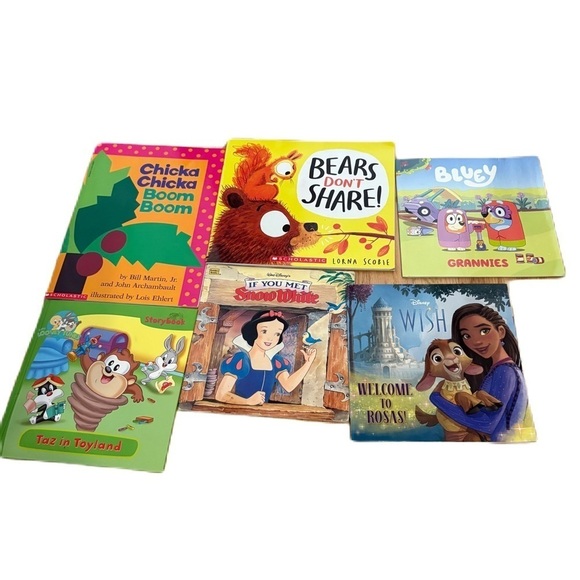 Children Kids Book Bundle Lot Wish Disney Snow White Looney Tunes Taz - Picture 1 of 4